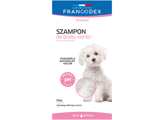 Szampon dla psów do białej sierści saszetka 20 ml FRANCODEX