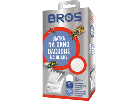 Siatka na okno dachowe biała 120x170 Bros