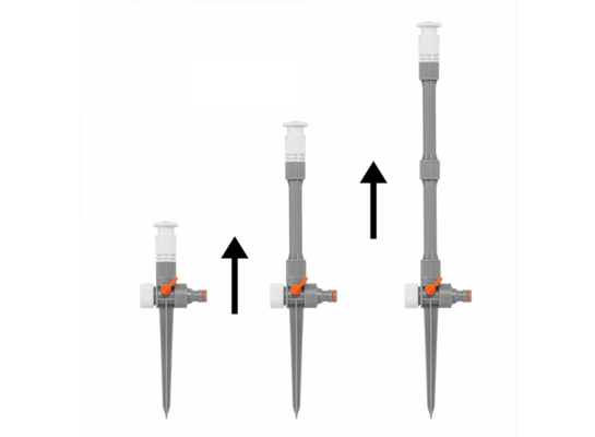 Zraszacz regulowany 0-360° z zaworem i przedłużką 27 cm na kolcu WHITE LINE