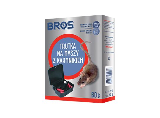 Trutka na myszy z karmnikiem 60 g Bros