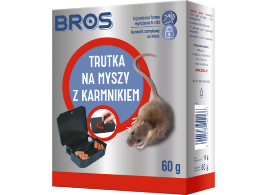 Trutka na myszy z karmnikiem 60 g Bros