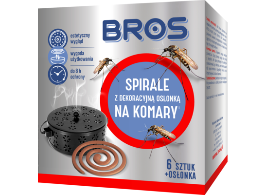 Spirale na komary z dekoracyjną osłonką stalową 6 szt. BROS