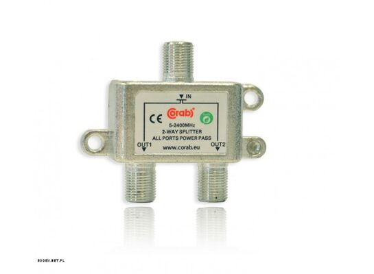 Rozgałęźnik spliter 5-2400Mhz 2 drożny power pass CORAB