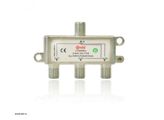 Rozgałęźnik spliter 5-2400Mhz 3 drożny power pass CORAB
