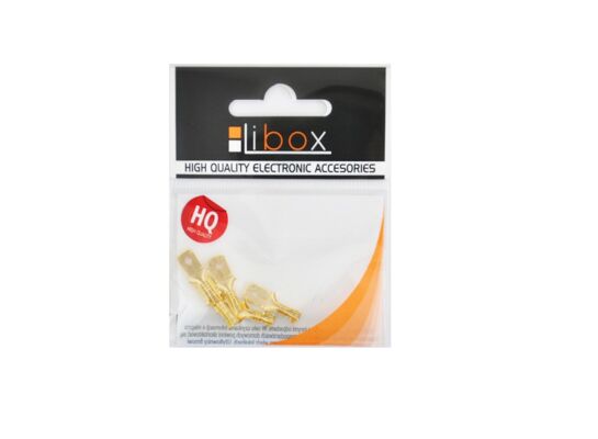 Konektor 6,3 mm złoty męski duży Libox LB0043 5 sztuk