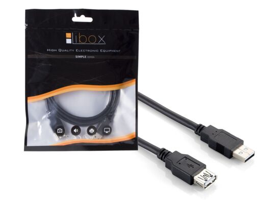 Kabel USB typ "A" wtyk-gniazdo 1,8/1,2 m LB0015 LIBOX
