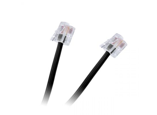 Kabel telefoniczny 7,5 m wtyk - wtyk czarny TEL0033A-7,5