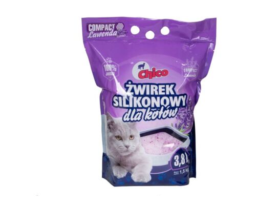Żwirek silikonowy 3,8 l compact lawenda CHICO