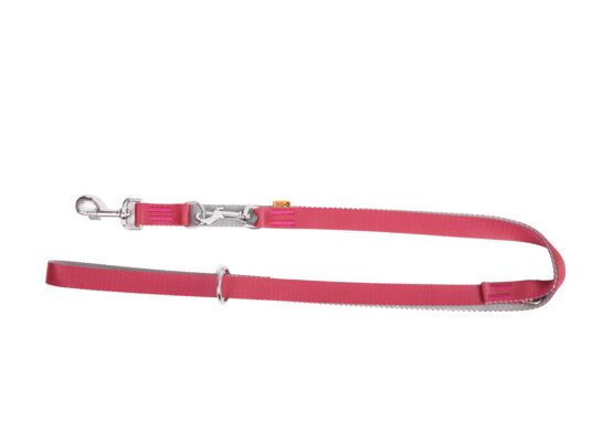 Smycz przedłużana Twilight Silver bordowo-szary z taśmy polipropylenowej 2,5 x 220 cm