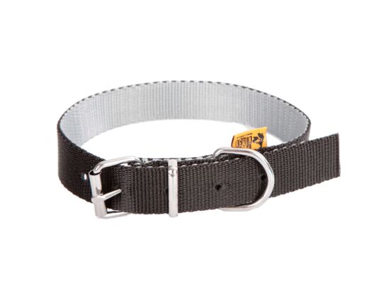 Obroża Twilight Silver z taśmy polipropylenowej pojedyncza czarno-szary 1,6 x 45 cm