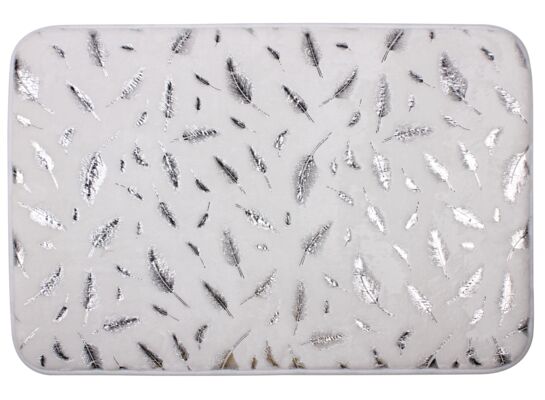 Mata łazienkowa PIUME 40 x 60 cm biało-srebrny