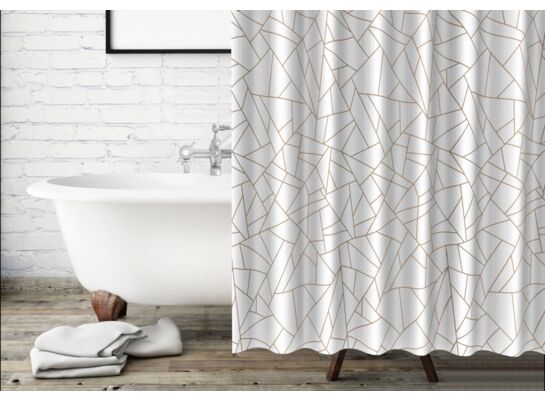 Zasłona prysznicowa BATHE 180 x 180 cm złoty