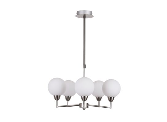 Lampa wisząca LOGOS satynowy 5x25 W G9 klosz biały