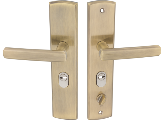 Klamka APO do drzwi chińskich patyna lewa z blokadą