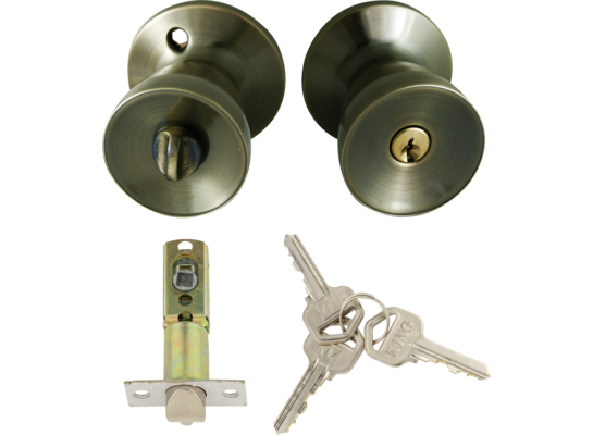 Gałka + zamek oszczędnościowy z blokadą AMB MEIKO patyna