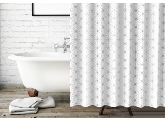 Zasłona prysznicowa DIAMO 180 x 180 cm srebrny