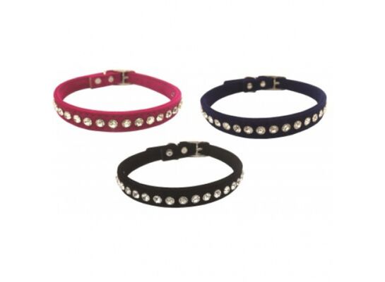 Obroża Velvet z cyrkonią 1,0 x 30 cm