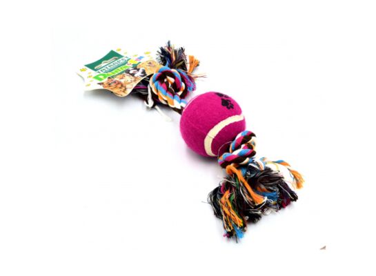 Zabawka dla psa piłka tenisowa na sznurku 25 cm