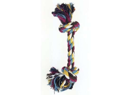 Zabawka dla psa sznur kolor 2 węzły 18 cm