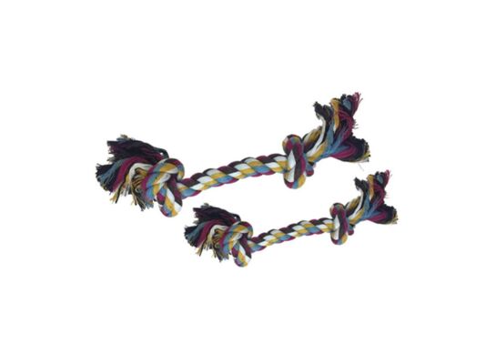 Zabawka dla psa sznur kolor 2 węzły 25 cm