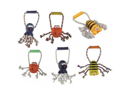 Zabawka dla psa Gryzak zwierzaki z bawełną+ rączka