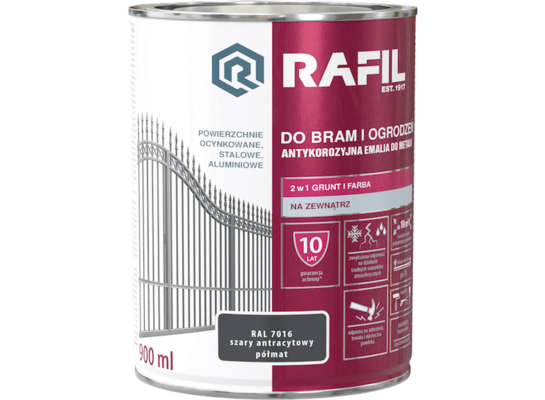 Farba "BRAMA" szara antracyt 0,9 l RAFIL