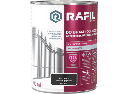 Farba "BRAMA" czarna 0,9 l RAFIL