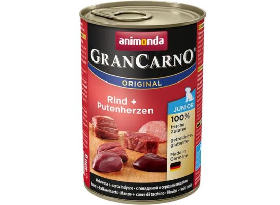 Grancarno 400 g JUNIOR wołowina + serca indyk  ANIMONDA dla psa
