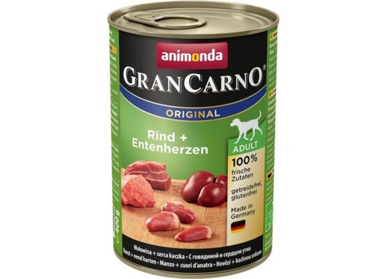 Grancarno 400 g wołowina + serca kacze ANIMONDA dla psa