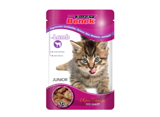 Saszetka 100 g JUNIOR jagnięcina sos BENEK kot