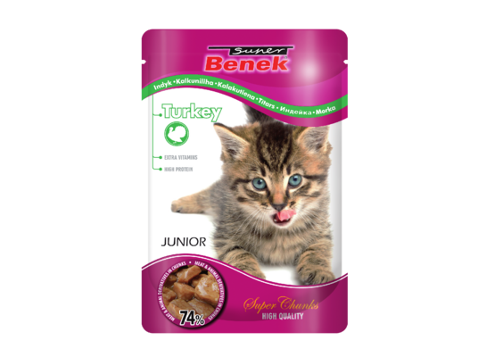 Saszetka 100 g JUNIOR indyk sos BENEK kot