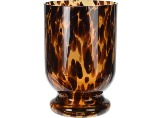 Świecznik szklany 14 x 21 cm brązowy