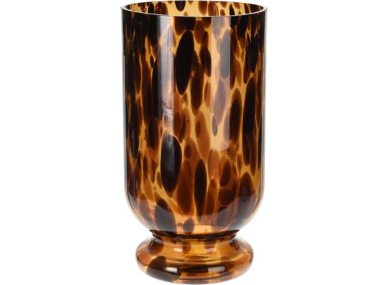 Świecznik SZKLANY 16 x 29 cm brązowy