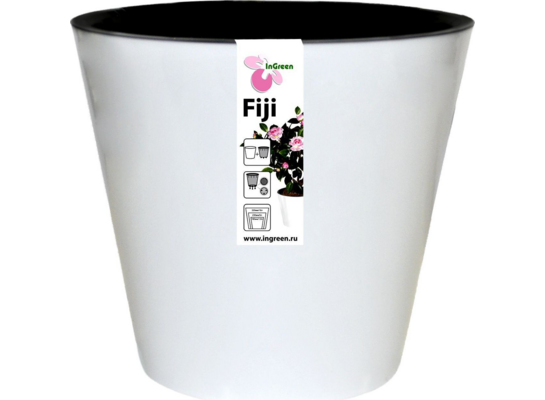 Osłonka plastikowa z doniczką wewnętrzną Fiji D 330 mm /16 l na kółkach biały