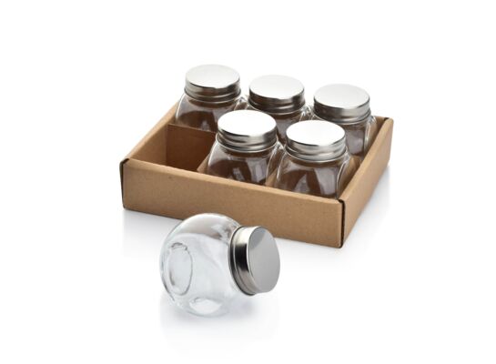 Komplet 6 słoików 5,4 x 3,9 x 5,4 cm BASIC KITCHEN COOKINI