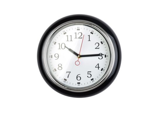 Zegar ścienny 25 cm czarno-srebrny