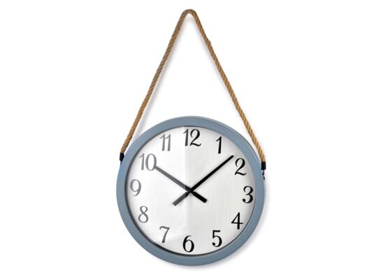 Zegar okrągły 46 cm na pasku szary