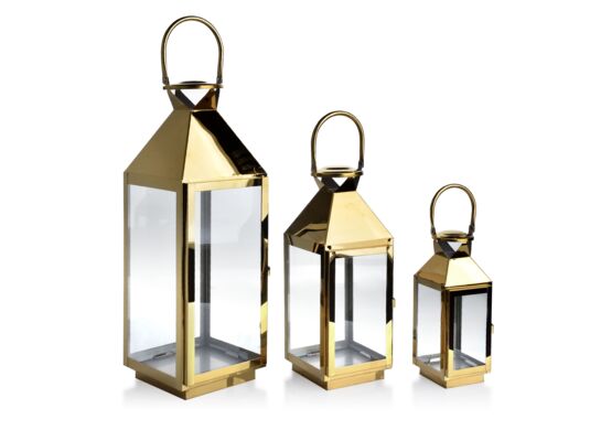 Komplet 3 latarni LORENZO GOLD