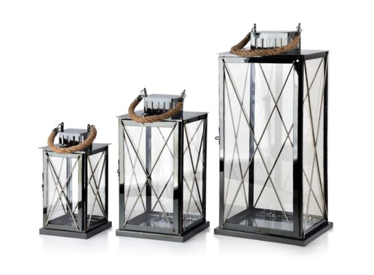 Komplet 3 latarni LINO BLACK