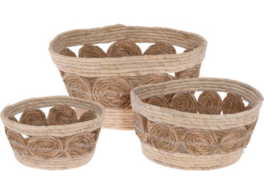 Kosz z rączkami 28 x 28 x 23 cm z trawy morskiej