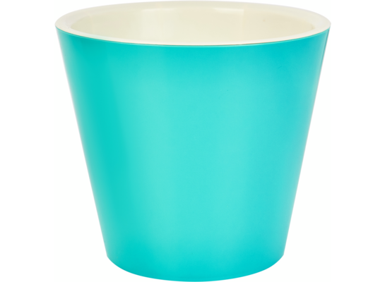 Osłonka plastikowa z doniczką wewnętrzną London 330 mm /16 l na kółkach niebieski jaśmin