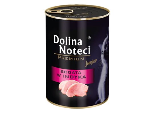 Karma mokra dla kotów Junior BOGATA W INDYKA 400 g Dolina Noteci