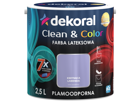 Farba lateksowa Clean&Color Kwitnąca Lawenda 2,5 l Dekoral