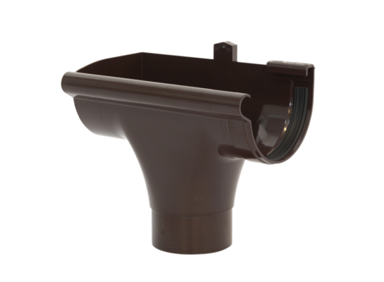 Wypust rynny lewy S130 Ø130 brązowy