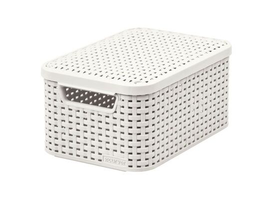Koszyk S z pokrywą Style Kremowy 6L