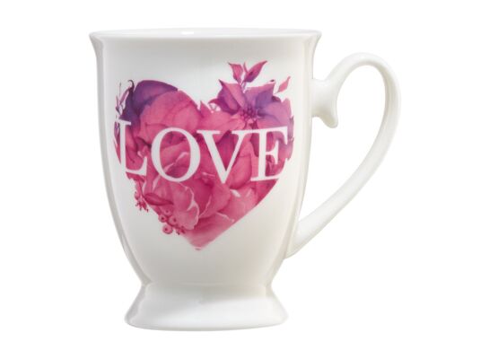 Kubek 300 ml różowe serce LOVE