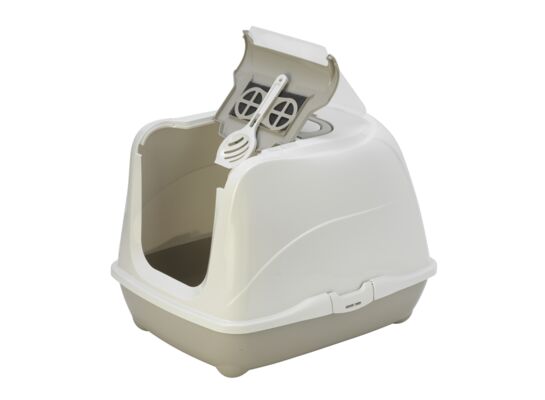 Toaleta flip cat 50 x 39 x 37 filtr+łopatka szara MODERNA