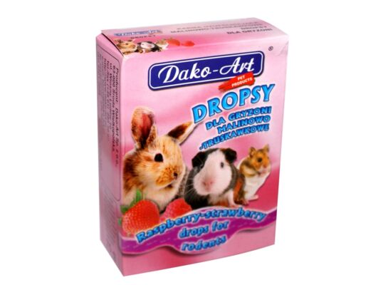 Dropsy malinowo-truskawkowe Dako-Art 75 g pokarm dla gryzoni królików