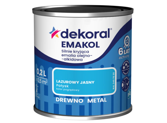 Emalia olejno-alkidowa EMAKOL Lazurowy jasny 0,2 l Dekoral