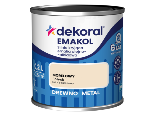 Emalia olejno-alkidowa EMAKOL Morelowy 0,2 l Dekoral